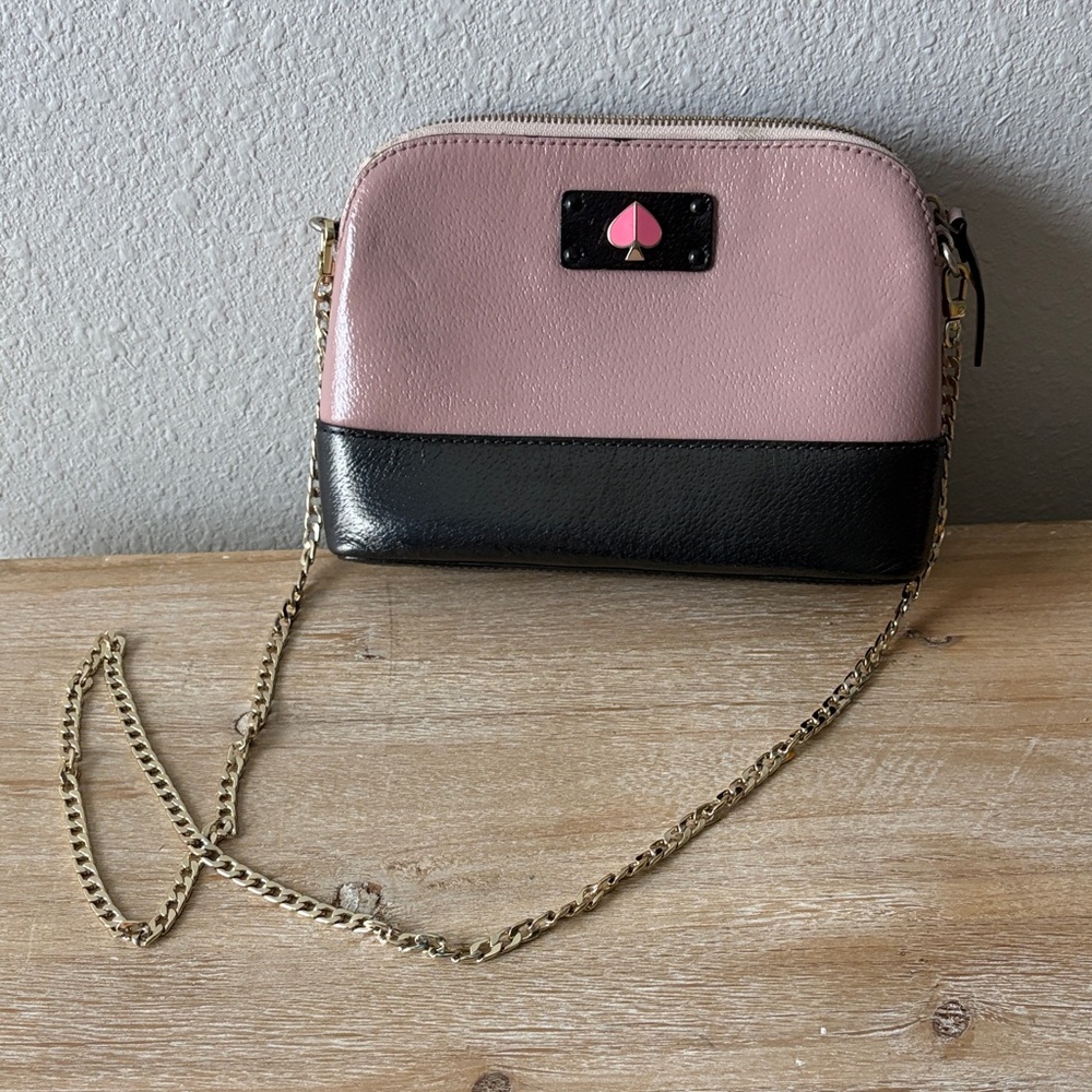 kate spade Two-Tone Pink and Black Leather Crossbody